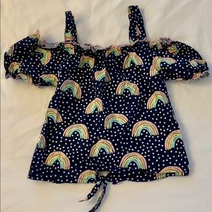 Off the shoulder rainbow shirt